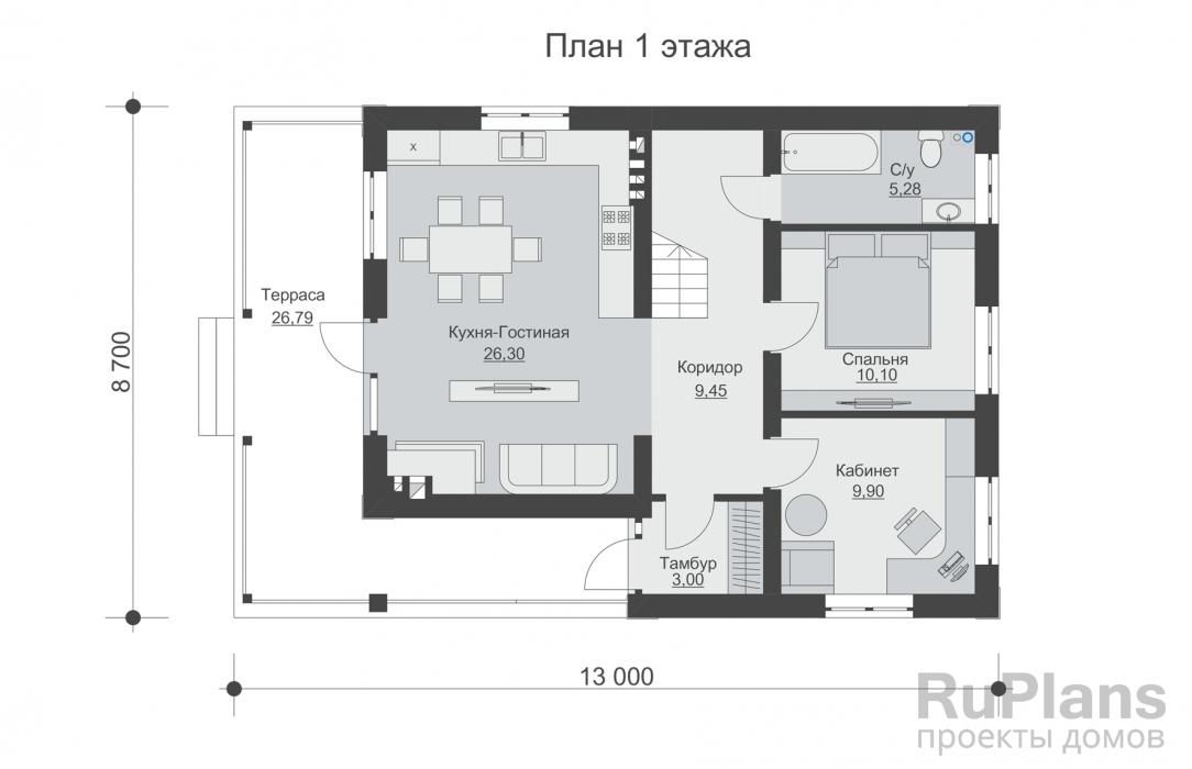 Двухэтажные дома 8 на 12 с мансардой